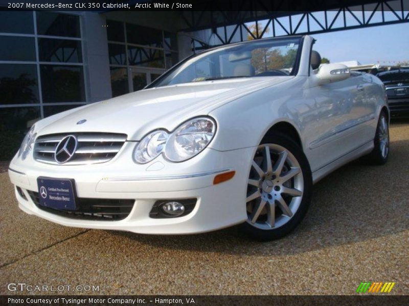 Arctic White / Stone 2007 Mercedes-Benz CLK 350 Cabriolet