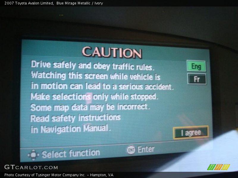 Blue Mirage Metallic / Ivory 2007 Toyota Avalon Limited