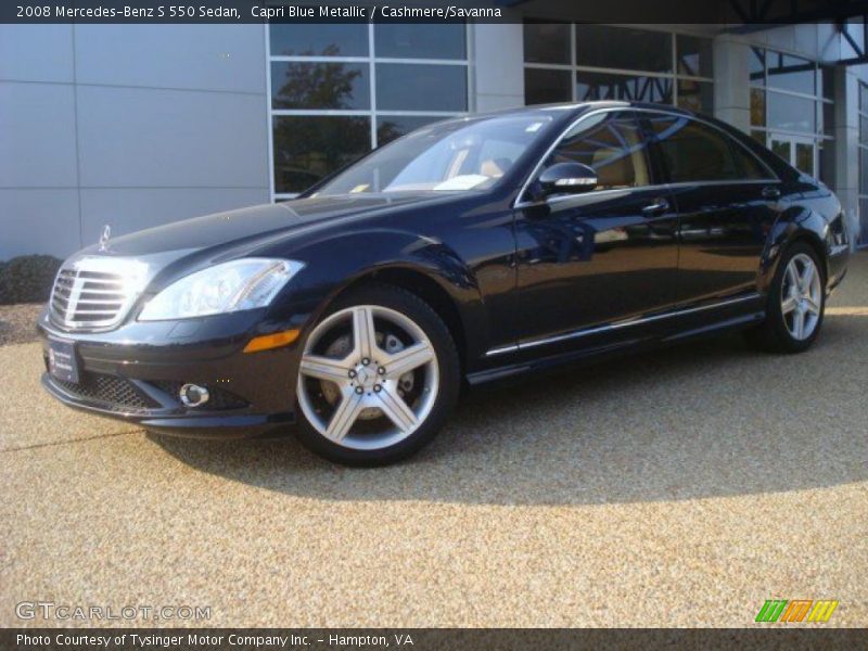 Capri Blue Metallic / Cashmere/Savanna 2008 Mercedes-Benz S 550 Sedan