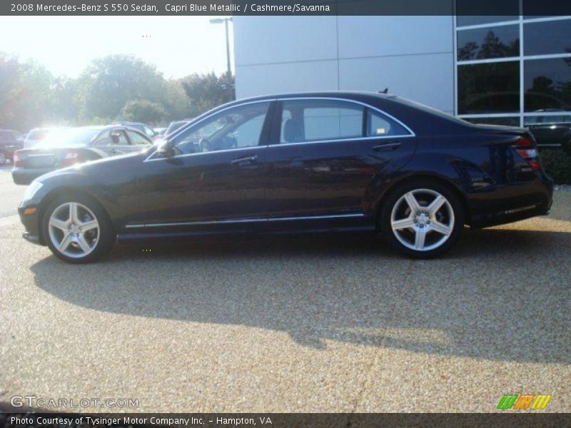 Capri Blue Metallic / Cashmere/Savanna 2008 Mercedes-Benz S 550 Sedan