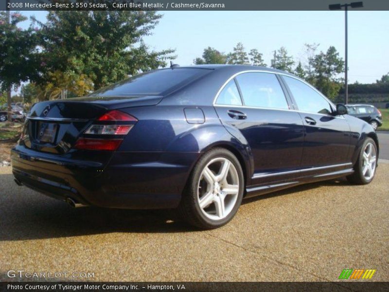 Capri Blue Metallic / Cashmere/Savanna 2008 Mercedes-Benz S 550 Sedan
