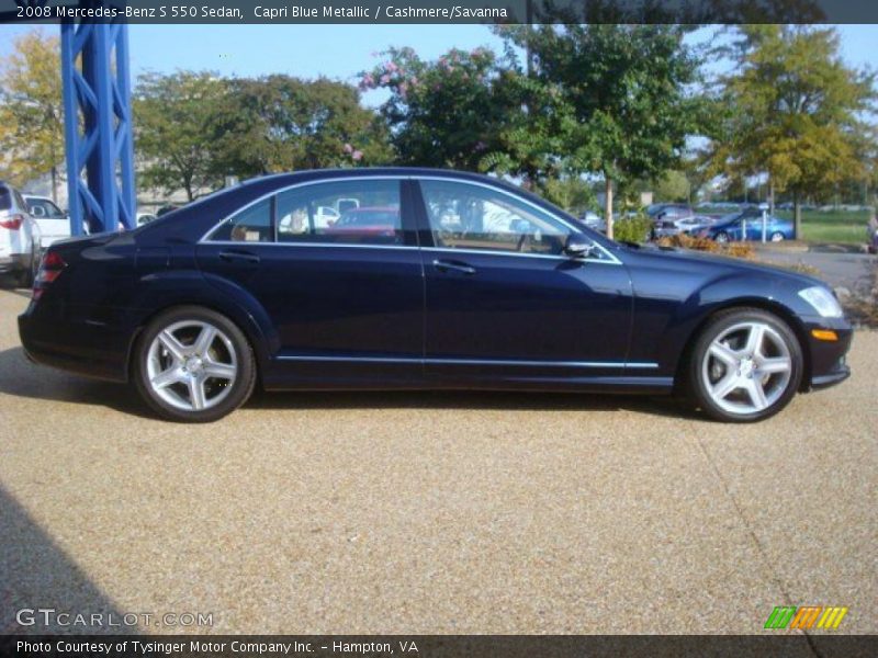 Capri Blue Metallic / Cashmere/Savanna 2008 Mercedes-Benz S 550 Sedan