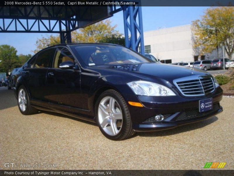 Capri Blue Metallic / Cashmere/Savanna 2008 Mercedes-Benz S 550 Sedan