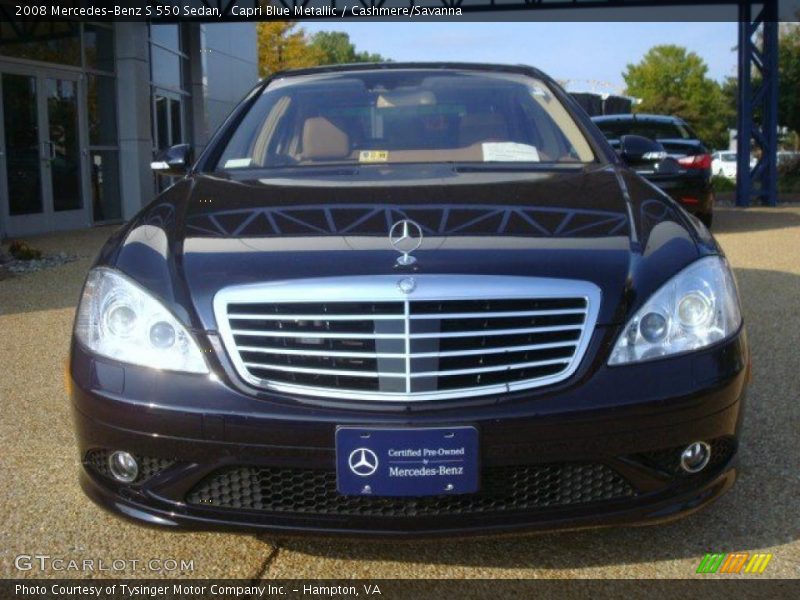 Capri Blue Metallic / Cashmere/Savanna 2008 Mercedes-Benz S 550 Sedan