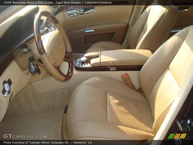 Capri Blue Metallic / Cashmere/Savanna 2008 Mercedes-Benz S 550 Sedan