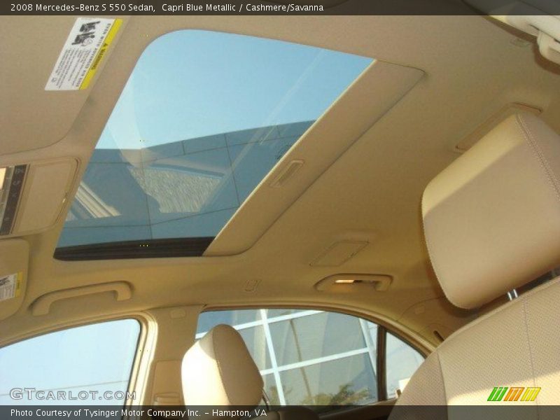 Capri Blue Metallic / Cashmere/Savanna 2008 Mercedes-Benz S 550 Sedan