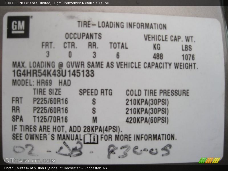 Light Bronzemist Metallic / Taupe 2003 Buick LeSabre Limited