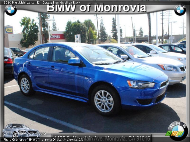 Octane Blue Metallic / Black 2010 Mitsubishi Lancer ES