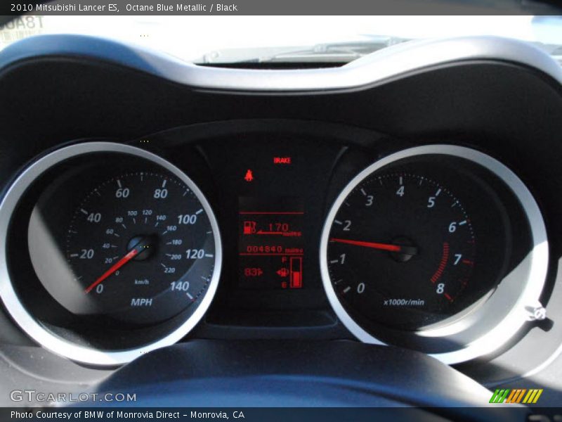 Octane Blue Metallic / Black 2010 Mitsubishi Lancer ES
