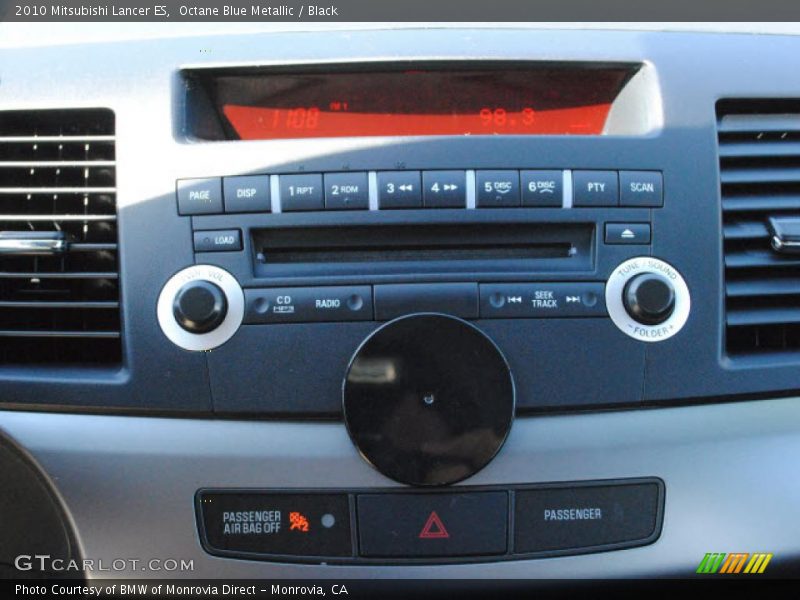Octane Blue Metallic / Black 2010 Mitsubishi Lancer ES