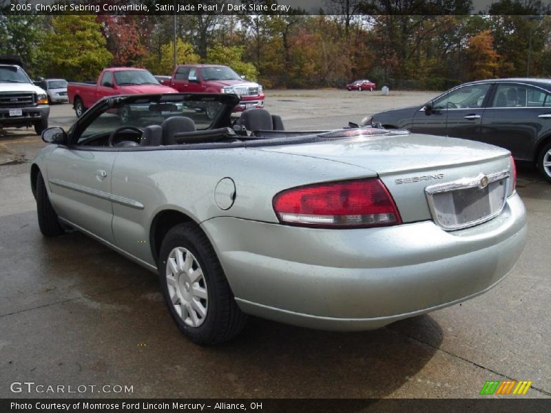 Satin Jade Pearl / Dark Slate Gray 2005 Chrysler Sebring Convertible