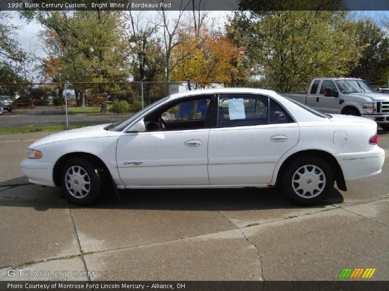 Bright White / Bordeaux Red 1998 Buick Century Custom