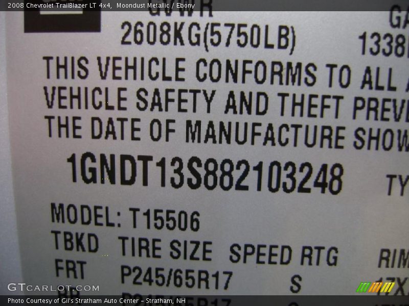 Moondust Metallic / Ebony 2008 Chevrolet TrailBlazer LT 4x4