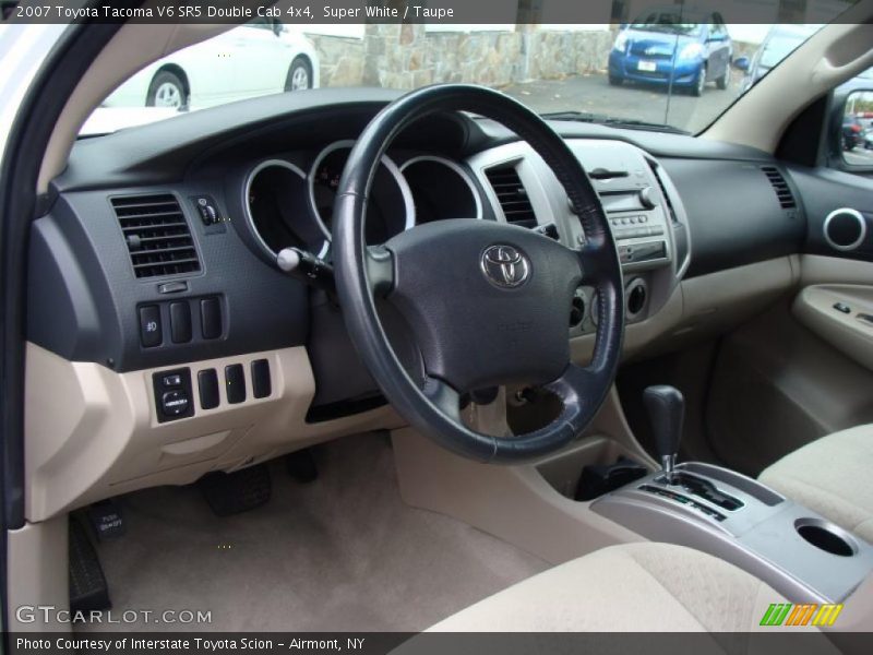 Super White / Taupe 2007 Toyota Tacoma V6 SR5 Double Cab 4x4