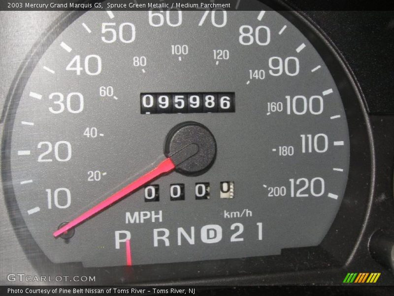 Spruce Green Metallic / Medium Parchment 2003 Mercury Grand Marquis GS