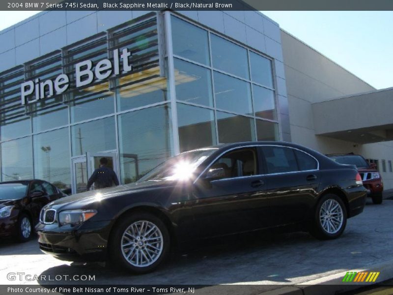 Black Sapphire Metallic / Black/Natural Brown 2004 BMW 7 Series 745i Sedan
