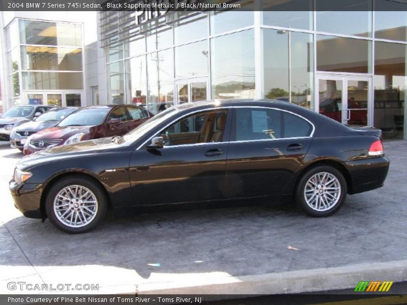 Black Sapphire Metallic / Black/Natural Brown 2004 BMW 7 Series 745i Sedan