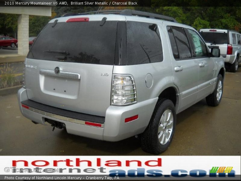 Brilliant Silver Metallic / Charcoal Black 2010 Mercury Mountaineer V6 AWD