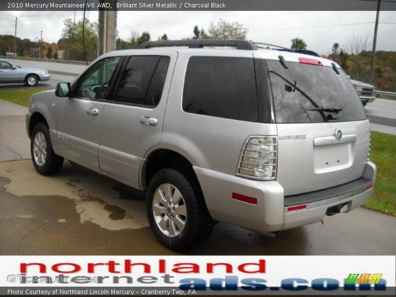 Brilliant Silver Metallic / Charcoal Black 2010 Mercury Mountaineer V6 AWD