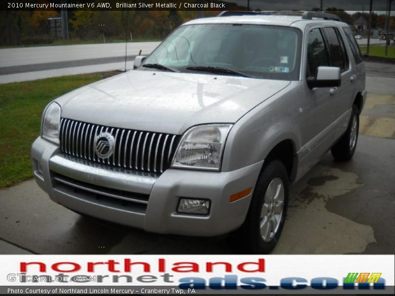 Brilliant Silver Metallic / Charcoal Black 2010 Mercury Mountaineer V6 AWD