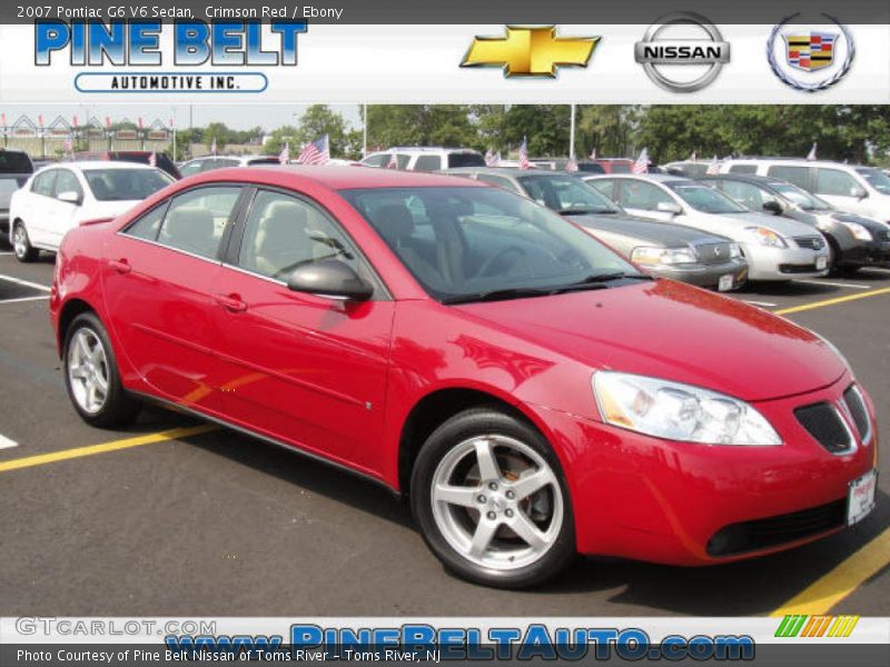 Crimson Red / Ebony 2007 Pontiac G6 V6 Sedan