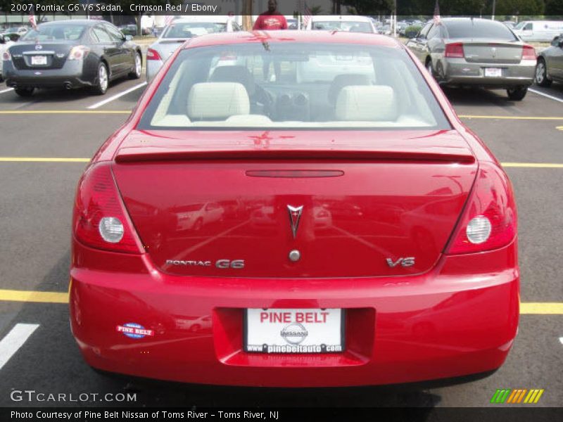 Crimson Red / Ebony 2007 Pontiac G6 V6 Sedan