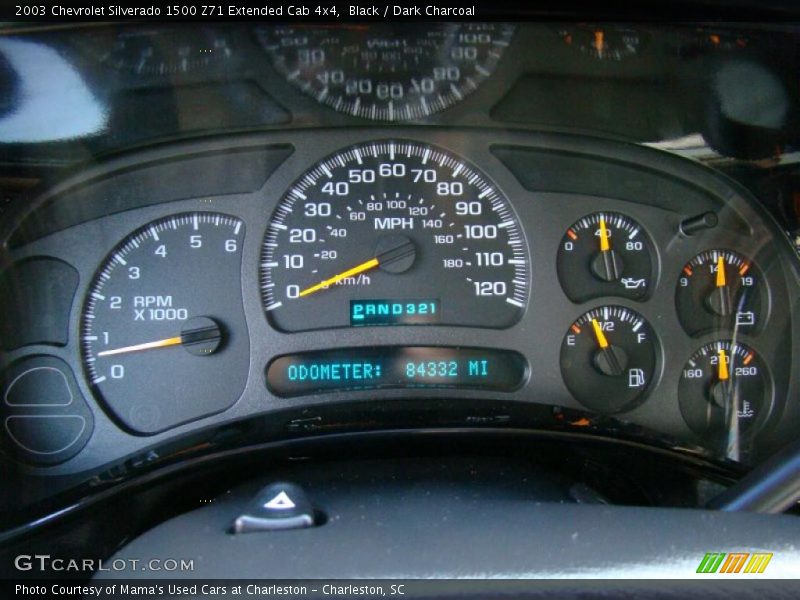 Black / Dark Charcoal 2003 Chevrolet Silverado 1500 Z71 Extended Cab 4x4