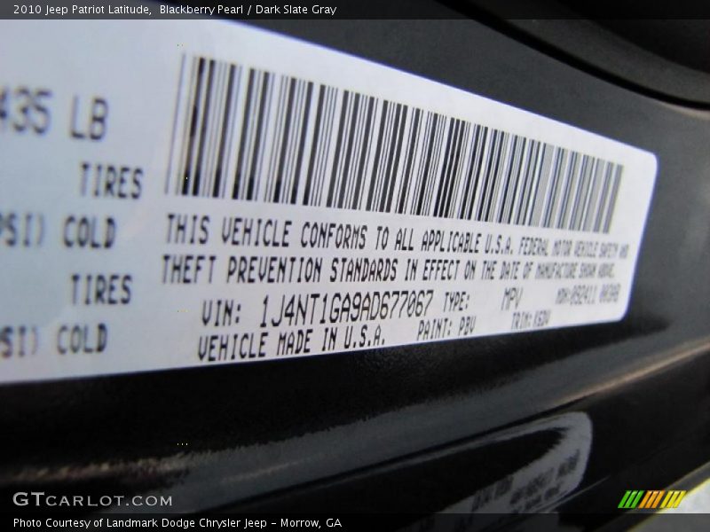 Blackberry Pearl / Dark Slate Gray 2010 Jeep Patriot Latitude