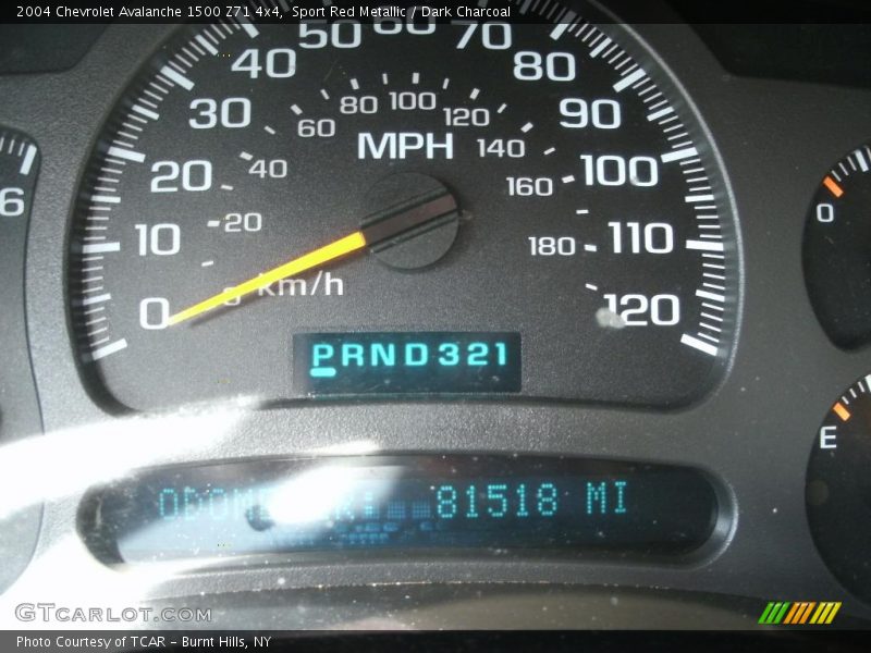 Sport Red Metallic / Dark Charcoal 2004 Chevrolet Avalanche 1500 Z71 4x4