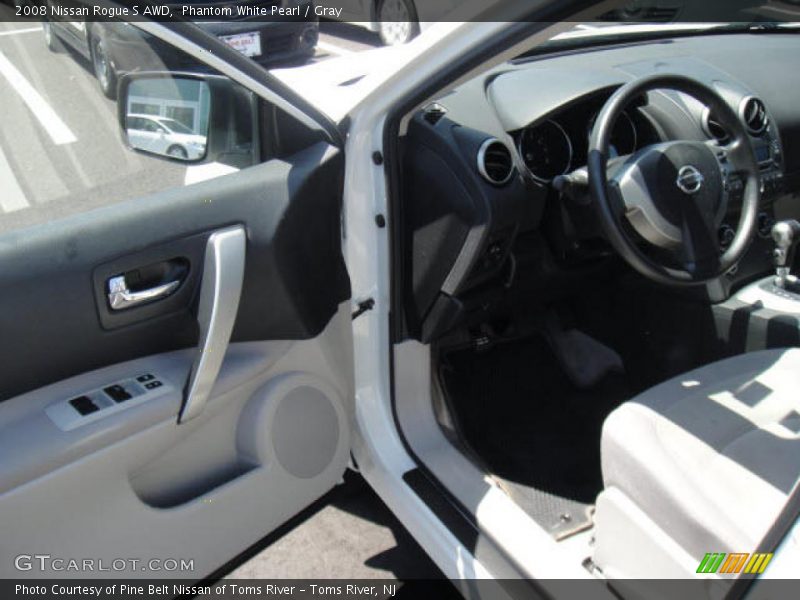 Phantom White Pearl / Gray 2008 Nissan Rogue S AWD