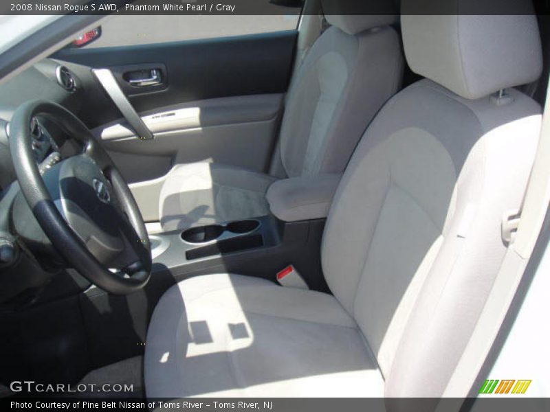Phantom White Pearl / Gray 2008 Nissan Rogue S AWD