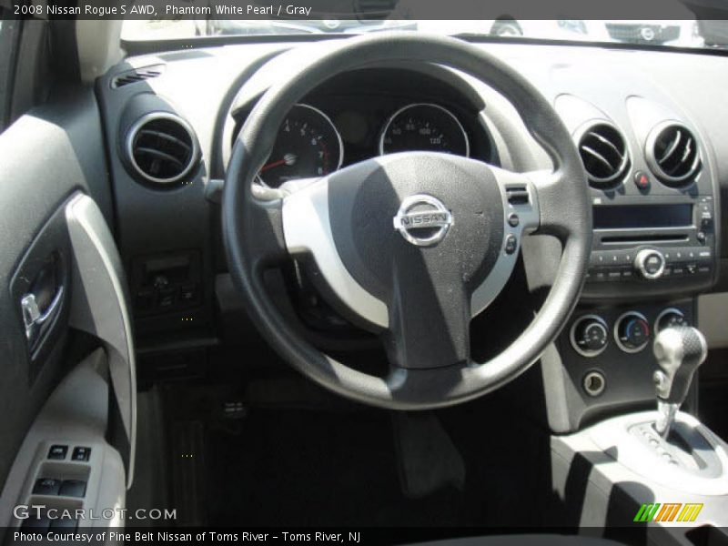 Phantom White Pearl / Gray 2008 Nissan Rogue S AWD
