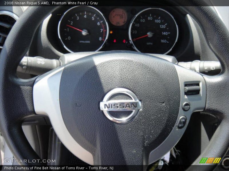 Phantom White Pearl / Gray 2008 Nissan Rogue S AWD