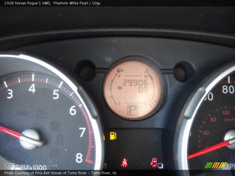 Phantom White Pearl / Gray 2008 Nissan Rogue S AWD