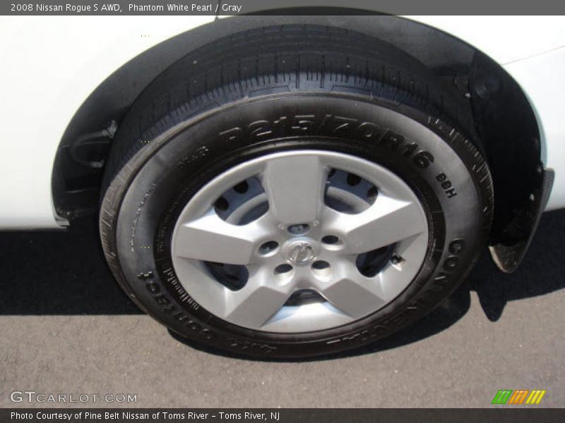 Phantom White Pearl / Gray 2008 Nissan Rogue S AWD