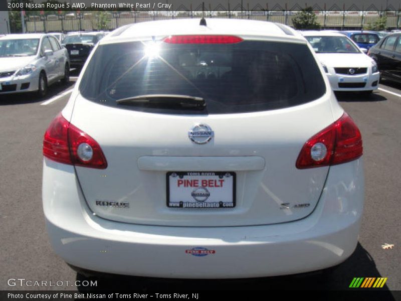 Phantom White Pearl / Gray 2008 Nissan Rogue S AWD