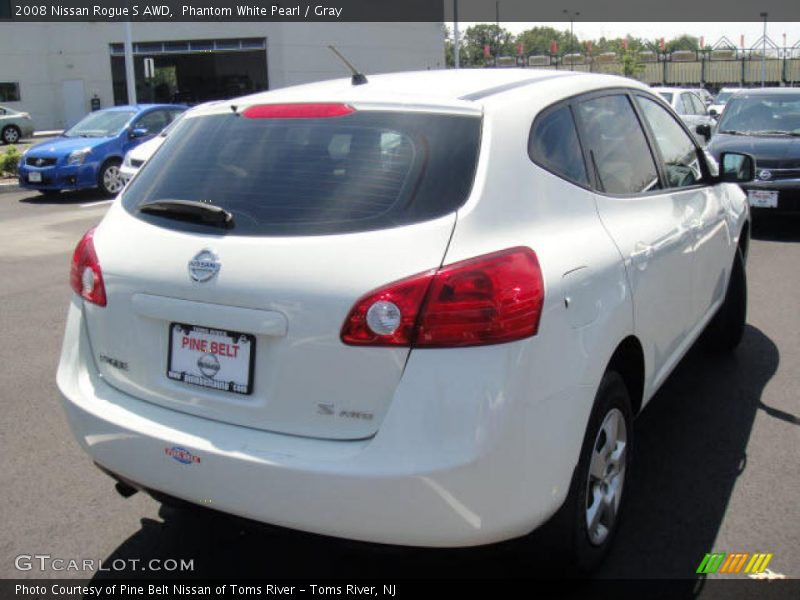Phantom White Pearl / Gray 2008 Nissan Rogue S AWD