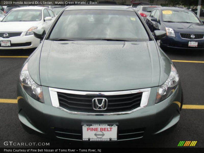 Mystic Green Metallic / Black 2009 Honda Accord EX-L Sedan