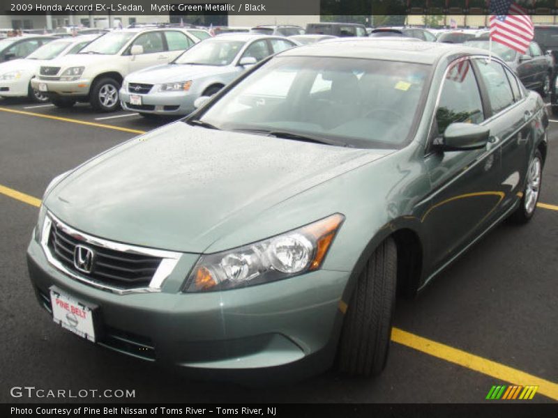 Mystic Green Metallic / Black 2009 Honda Accord EX-L Sedan