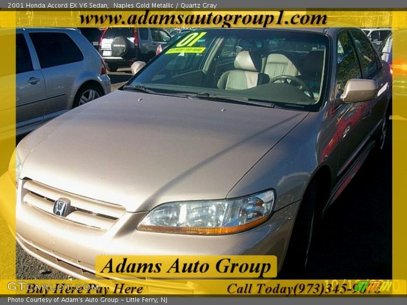 Naples Gold Metallic / Quartz Gray 2001 Honda Accord EX V6 Sedan