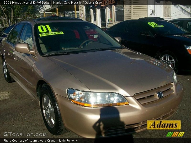 Naples Gold Metallic / Quartz Gray 2001 Honda Accord EX V6 Sedan