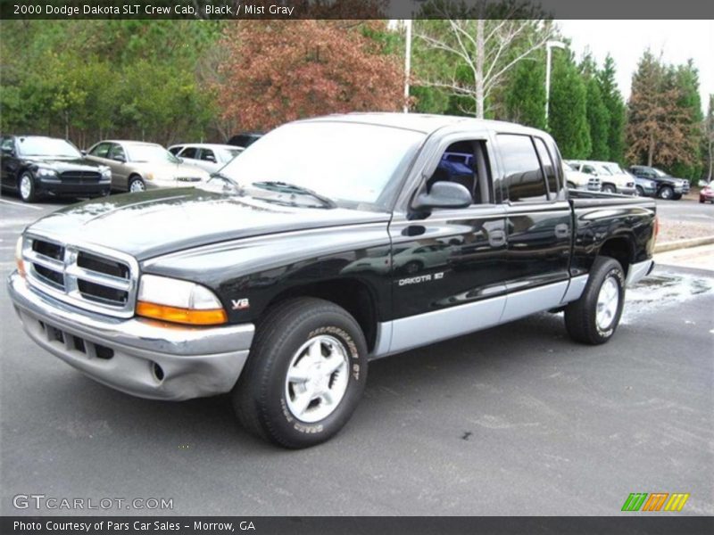 Black / Mist Gray 2000 Dodge Dakota SLT Crew Cab