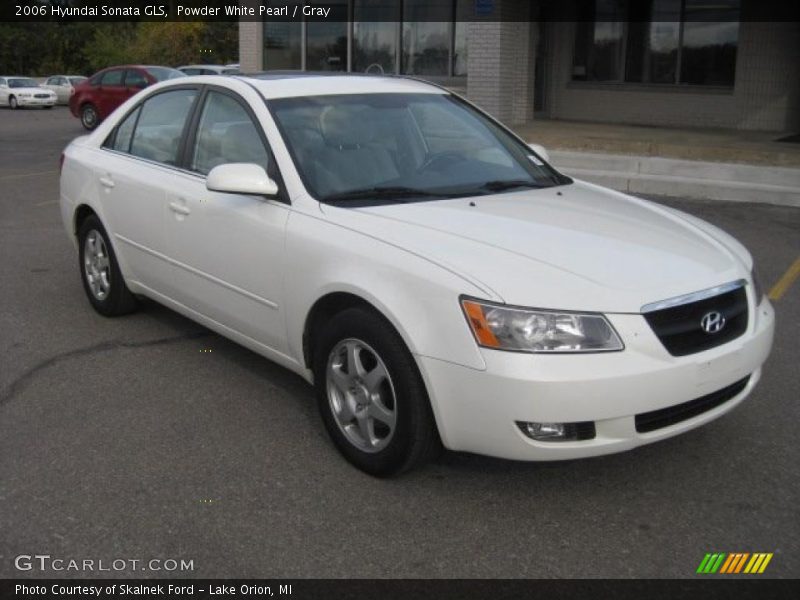 Powder White Pearl / Gray 2006 Hyundai Sonata GLS