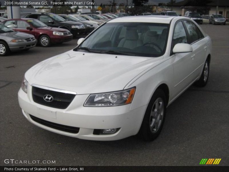 Powder White Pearl / Gray 2006 Hyundai Sonata GLS