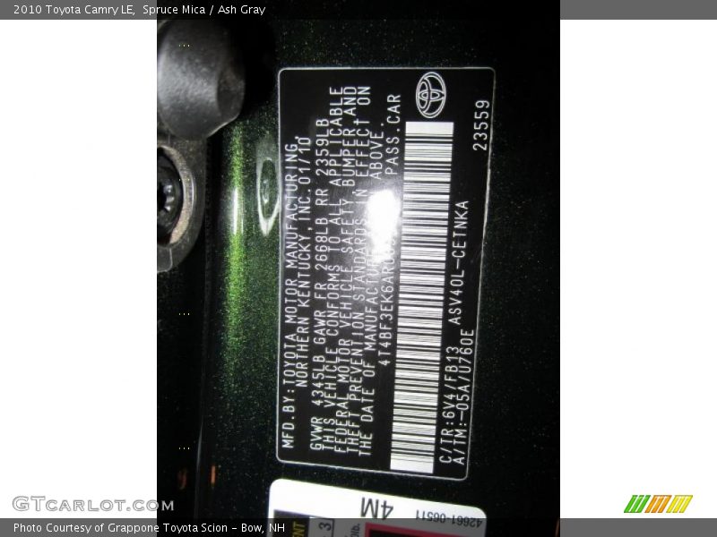Spruce Mica / Ash Gray 2010 Toyota Camry LE