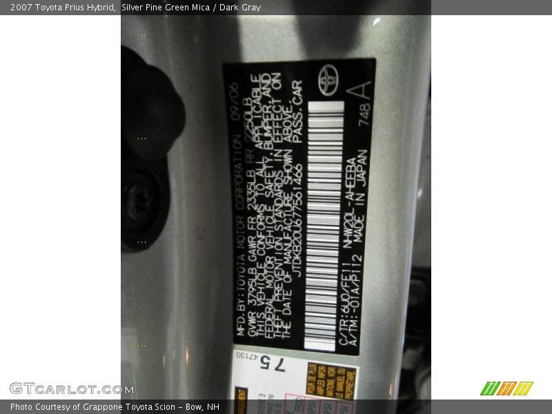Silver Pine Green Mica / Dark Gray 2007 Toyota Prius Hybrid
