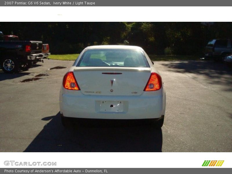 Ivory White / Light Taupe 2007 Pontiac G6 V6 Sedan