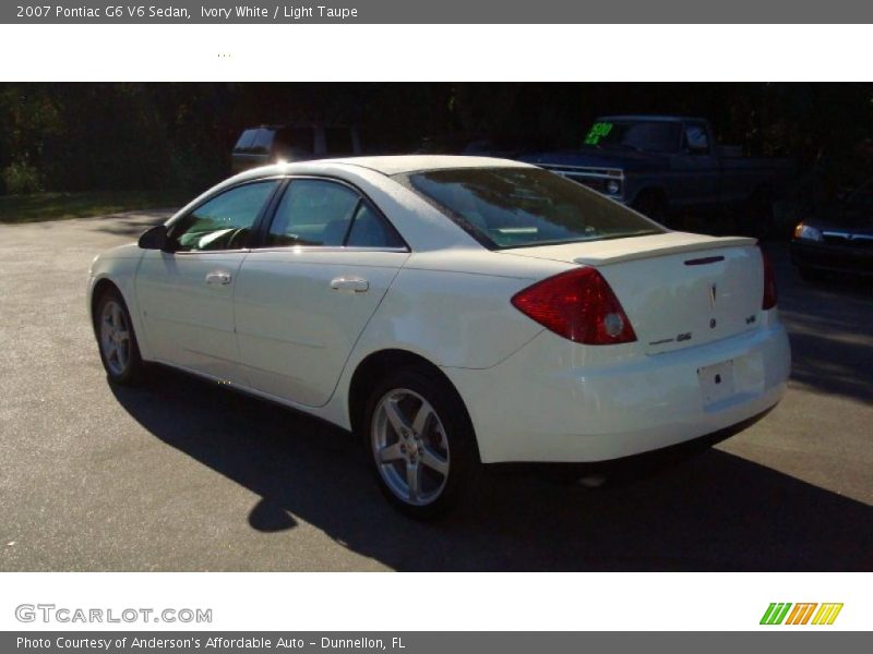 Ivory White / Light Taupe 2007 Pontiac G6 V6 Sedan