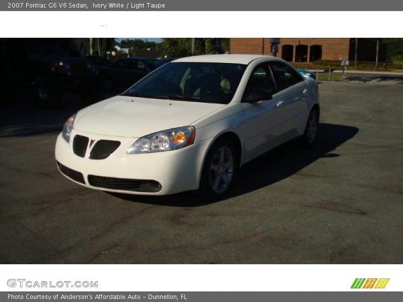 Ivory White / Light Taupe 2007 Pontiac G6 V6 Sedan