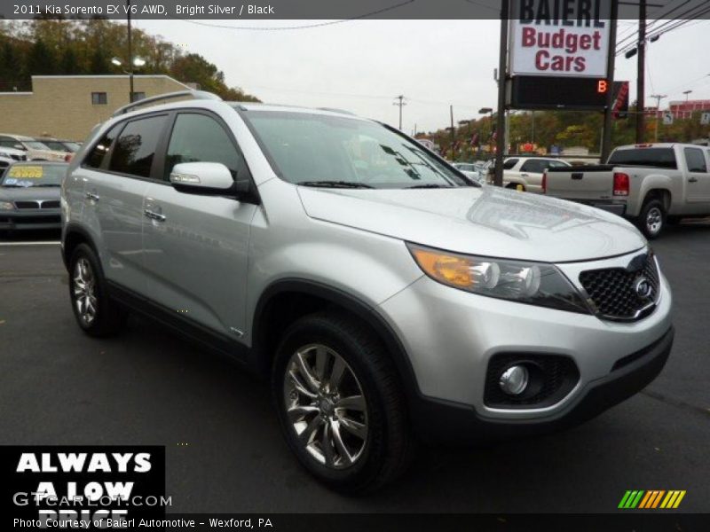 Bright Silver / Black 2011 Kia Sorento EX V6 AWD